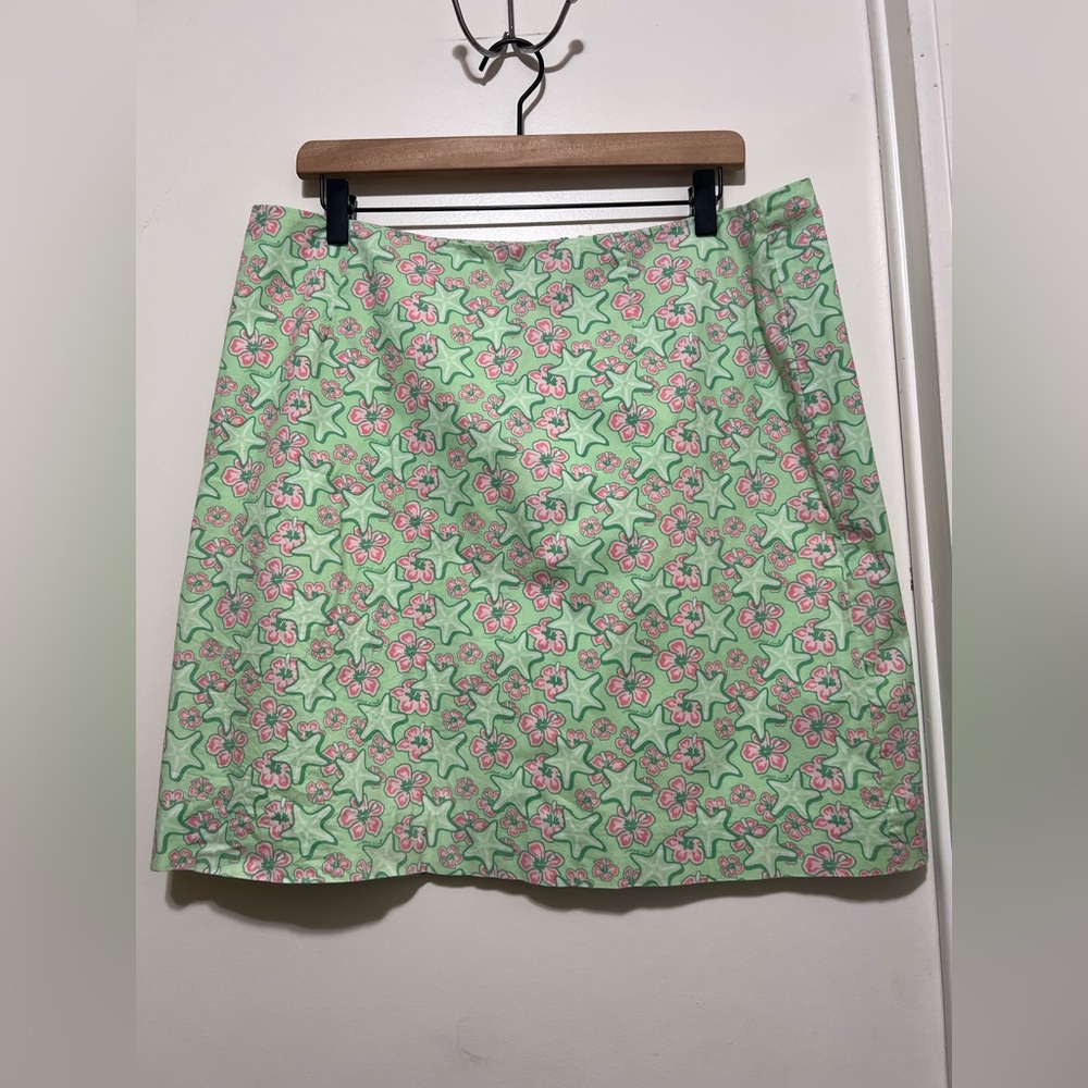 Vineyard Vines Womens Pastel Multicolor Floral Star Fish Cotton Mini Skirt SZ 14